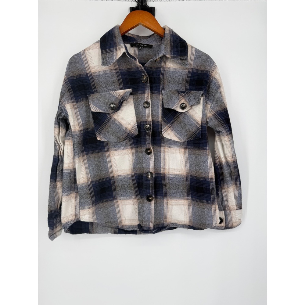 Blu Pepper Women Plaid Flannel Shacket Small Casual Cabin Core Boho Cottagecore
